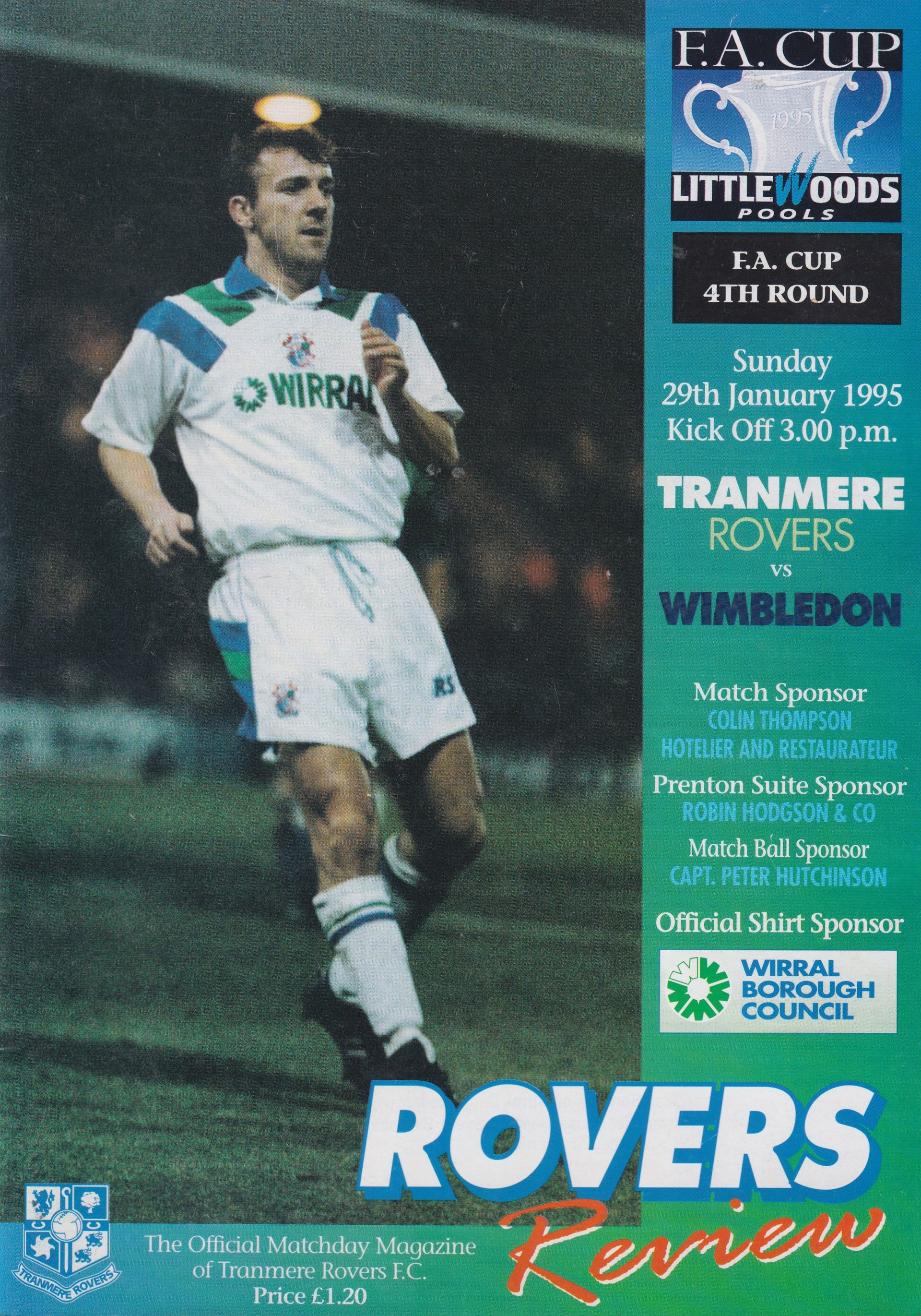 Tranmere Rovers v Wimbledon match programme